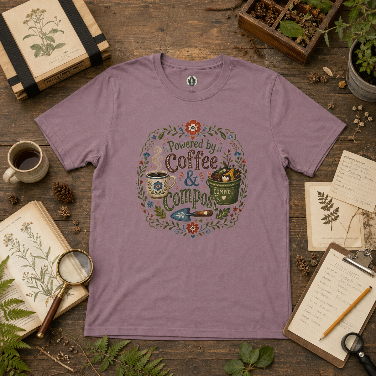 Powered by Coffee and Compost T‑Shirt