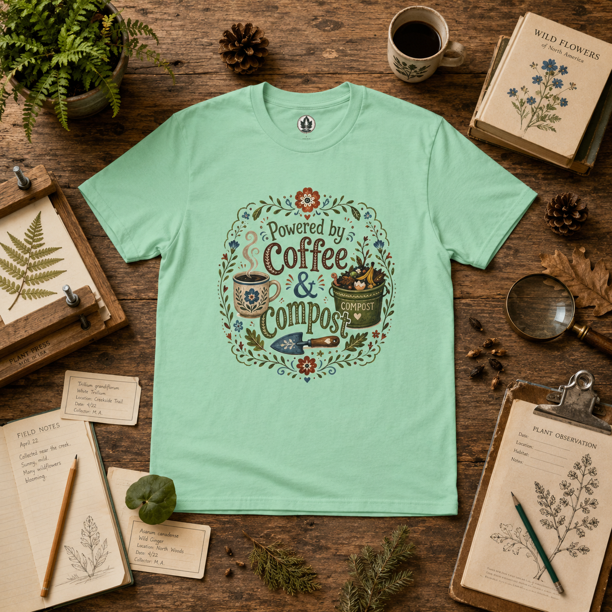 Powered by Coffee and Compost T‑Shirt