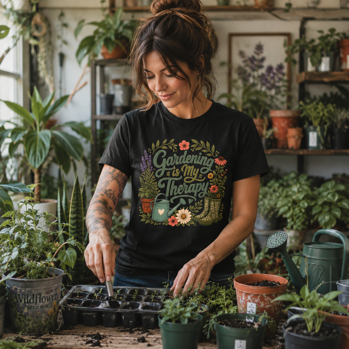 Gardening is My Therapy T‑Shirt