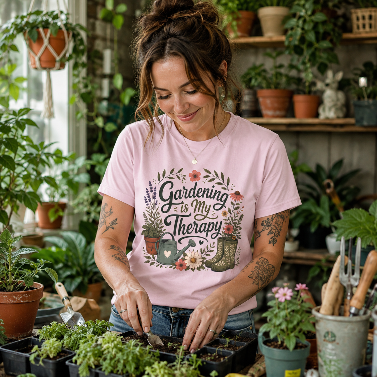 Gardening is My Therapy T‑Shirt
