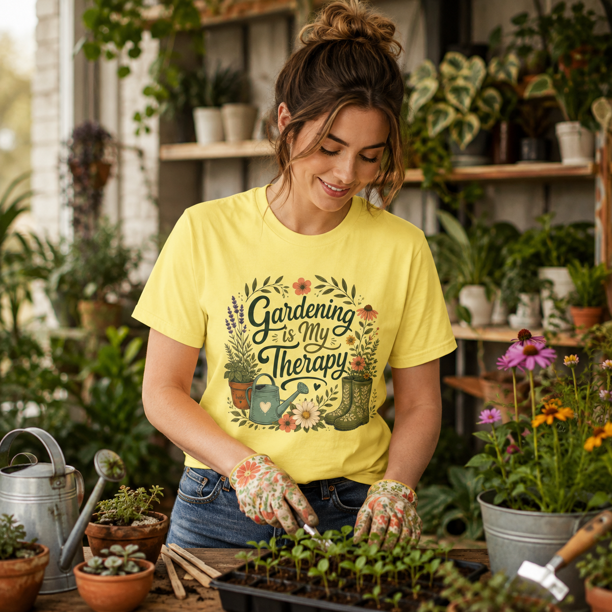 Gardening is My Therapy T‑Shirt