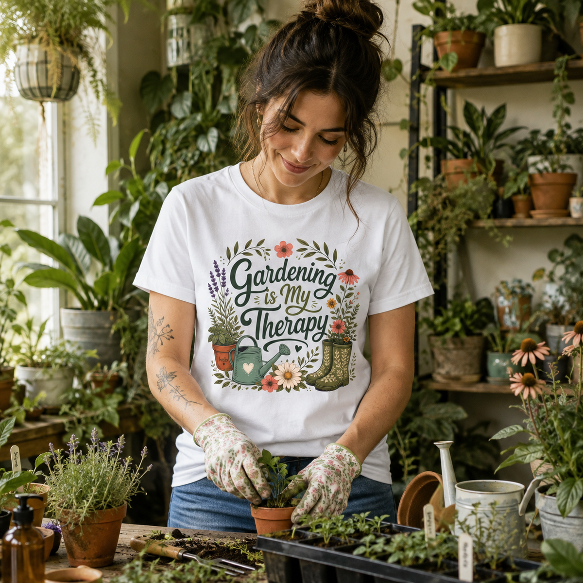 Gardening is My Therapy T‑Shirt