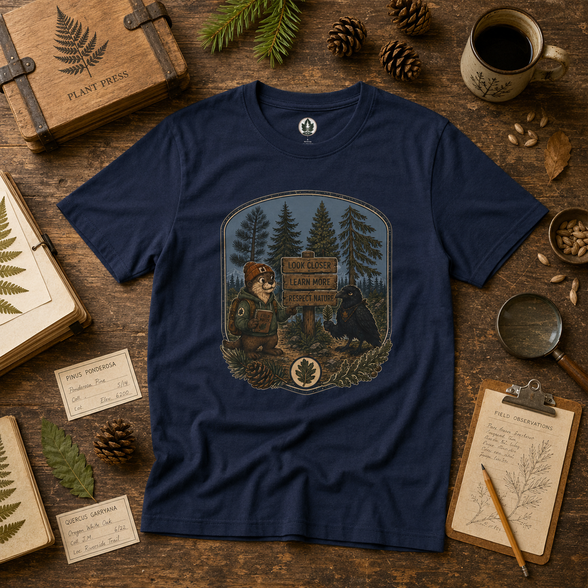 Look Closer, Learn More, Respect Nature T‑Shirt