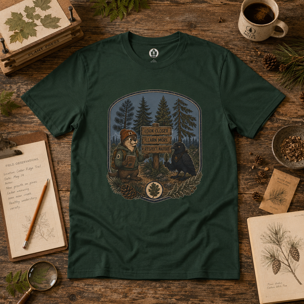 Look Closer, Learn More, Respect Nature T‑Shirt