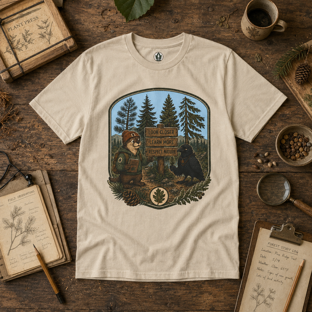 Look Closer, Learn More, Respect Nature T‑Shirt