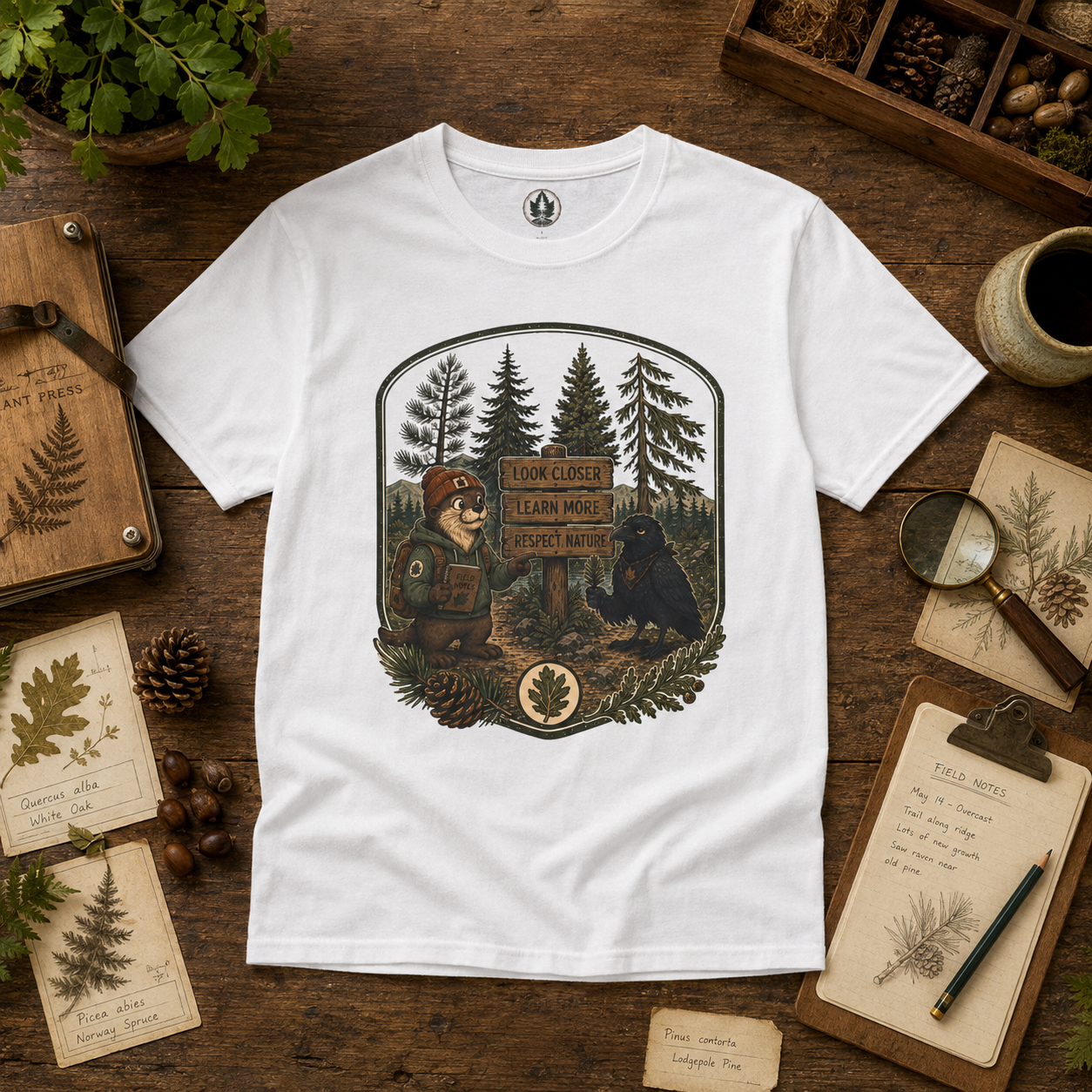 Look Closer, Learn More, Respect Nature T‑Shirt
