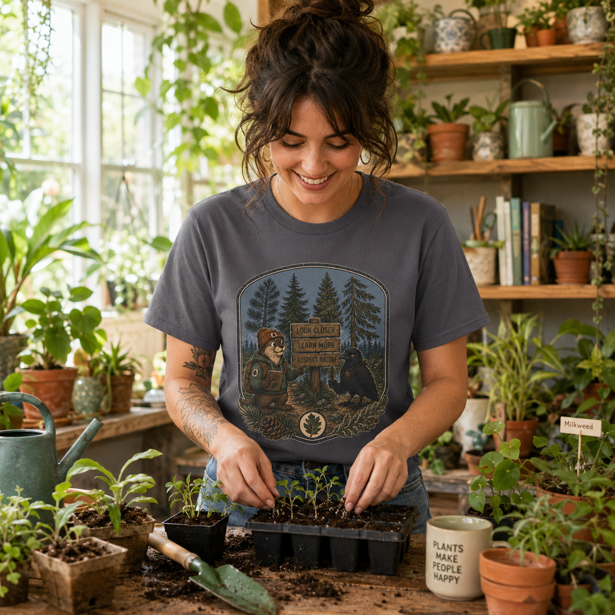 Look Closer, Learn More, Respect Nature T‑Shirt