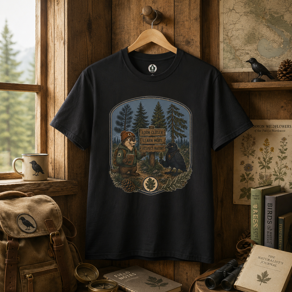 Look Closer, Learn More, Respect Nature T‑Shirt