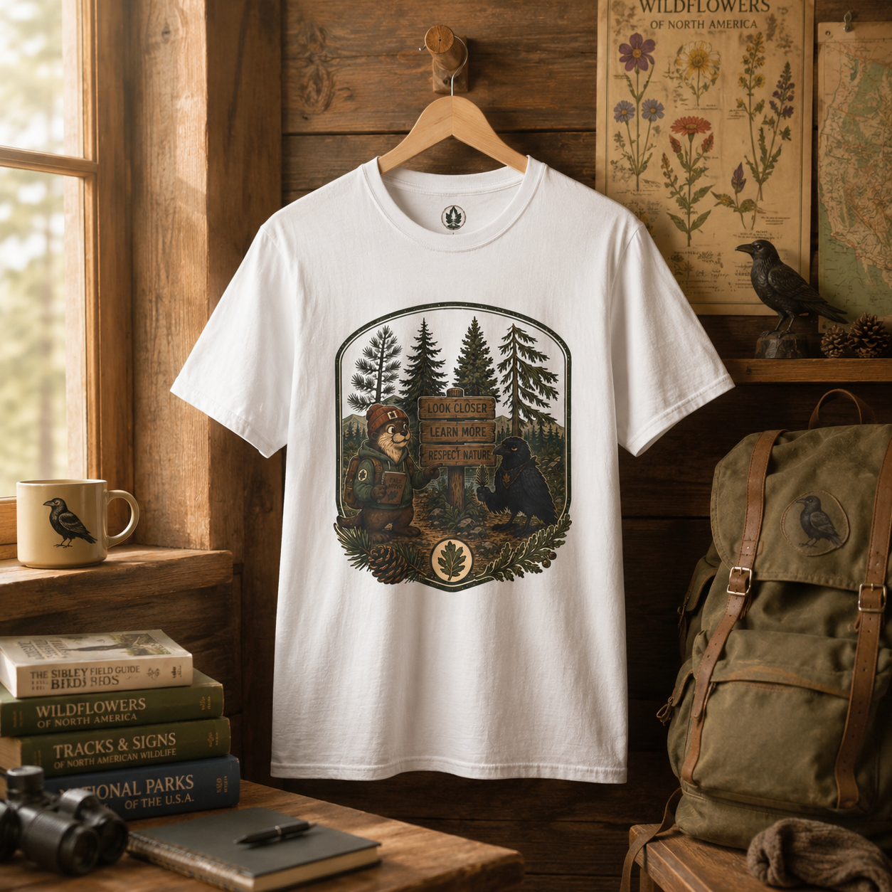 Look Closer, Learn More, Respect Nature T‑Shirt