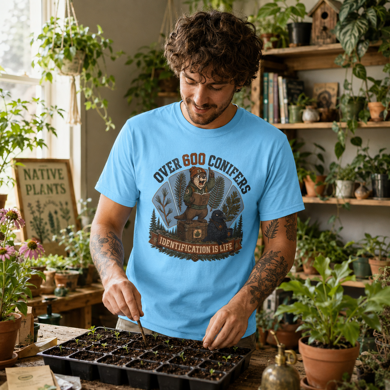 Over 600 Conifers, Identification is Life T‑Shirt