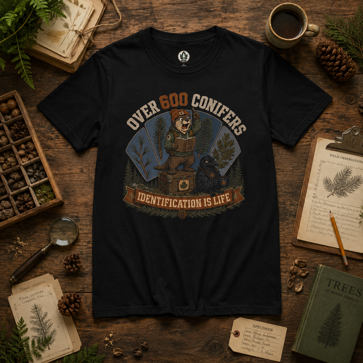 Over 600 Conifers, Identification is Life T‑Shirt