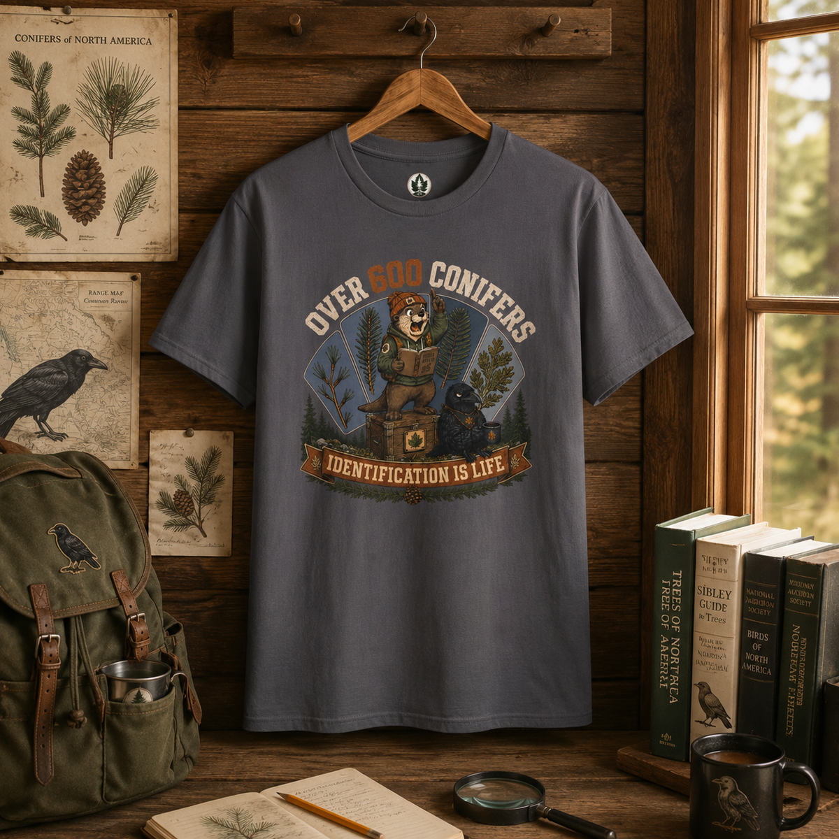 Over 600 Conifers, Identification is Life T‑Shirt