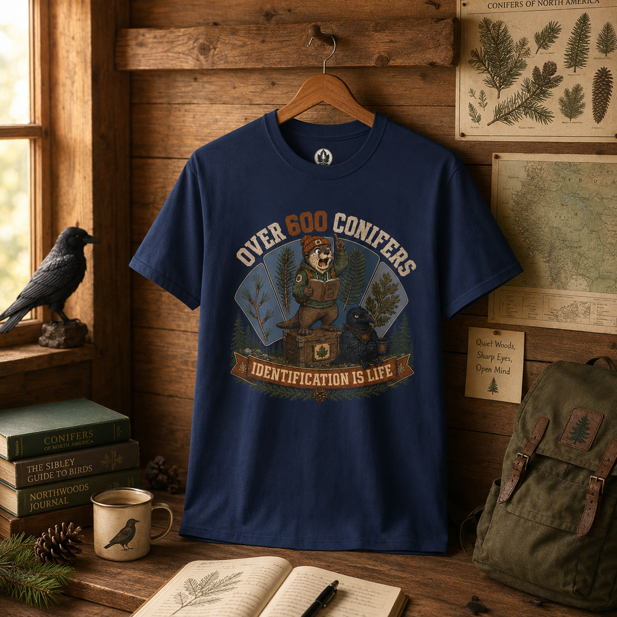 Over 600 Conifers, Identification is Life T‑Shirt