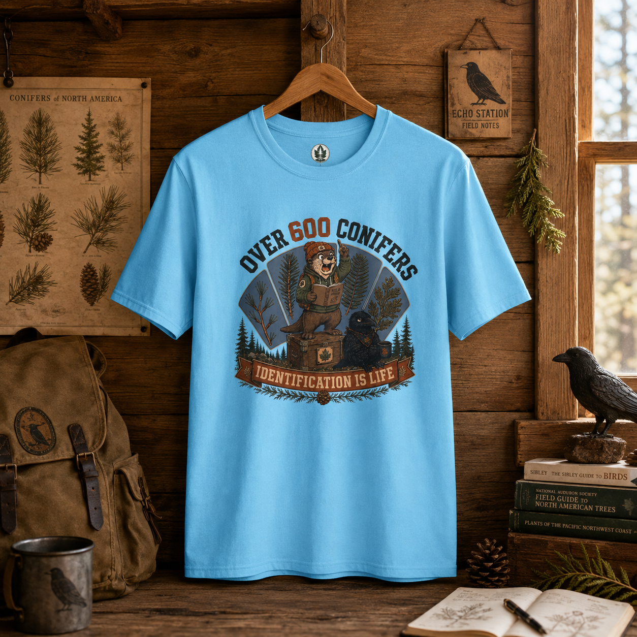 Over 600 Conifers, Identification is Life T‑Shirt