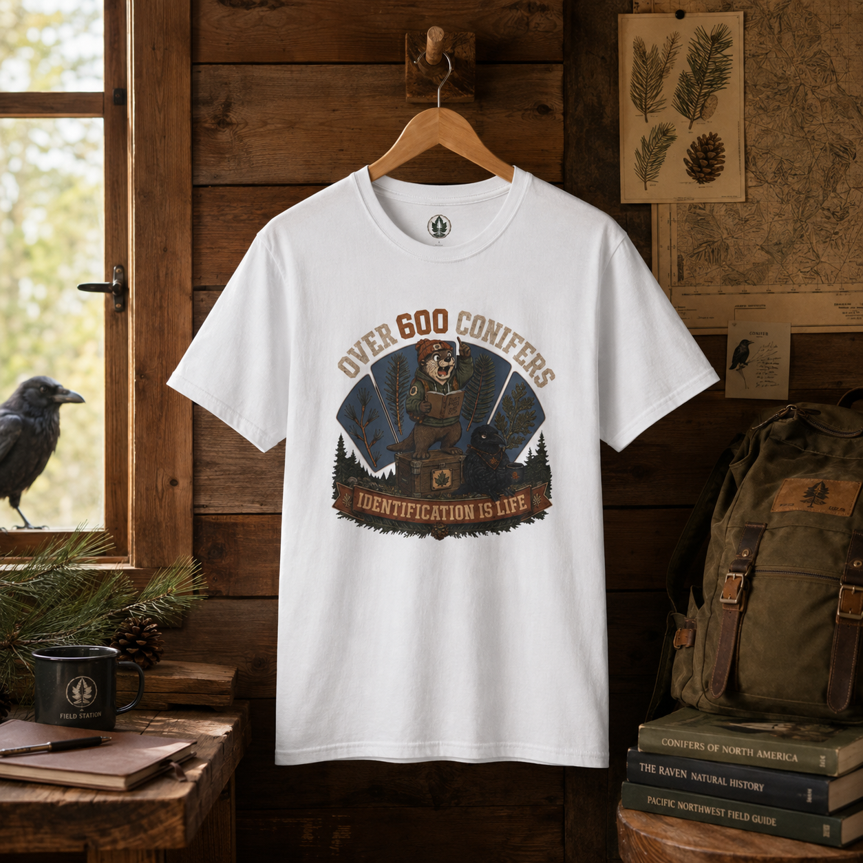 Over 600 Conifers, Identification is Life T‑Shirt