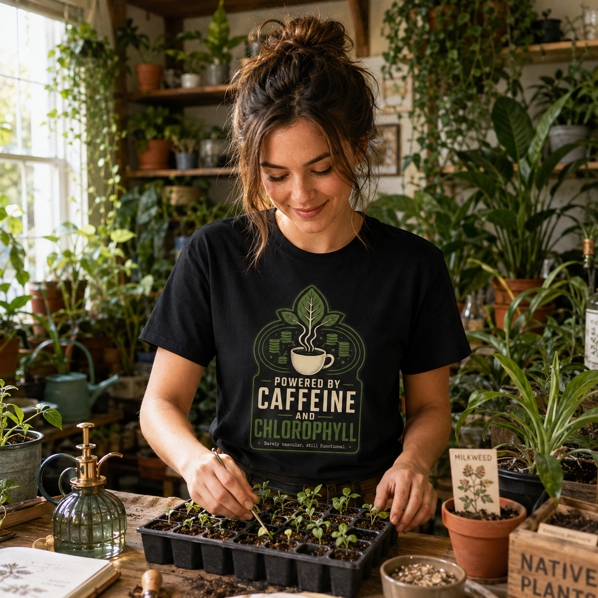 Powered by Caffeine and Chlorophyll T‑Shirt