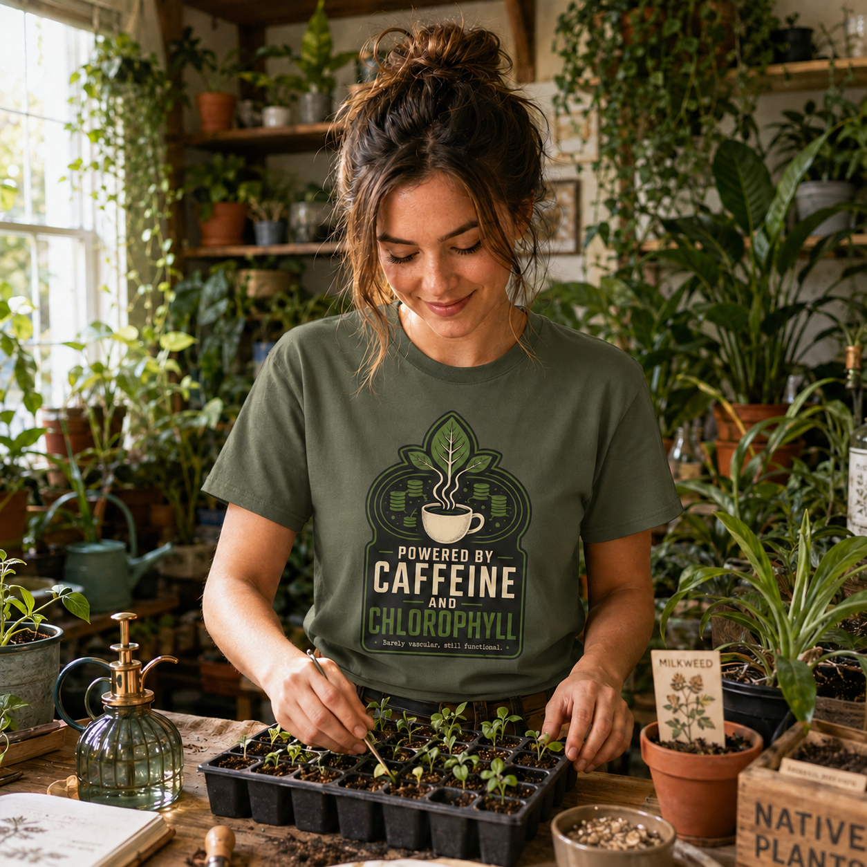 Powered by Caffeine and Chlorophyll T‑Shirt