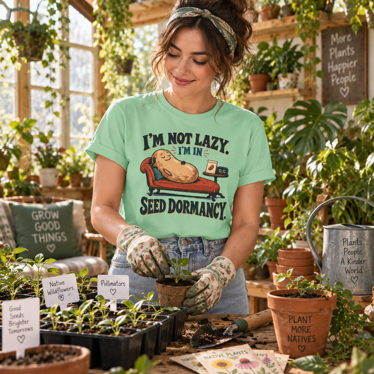 I'm Not Lazy, I'm in Seed Dormancy T‑Shirt
