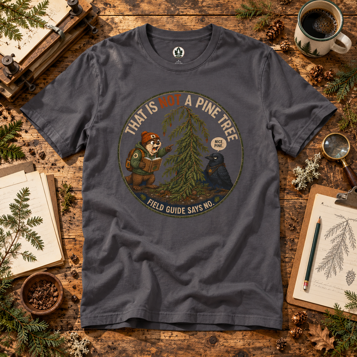 That is Not a Pine Tree, Field Guide Says No Version 2 T‑Shirt