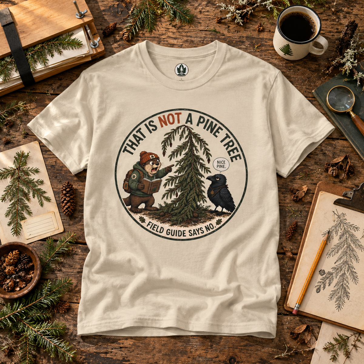 That is Not a Pine Tree, Field Guide Says No Version 2 T‑Shirt
