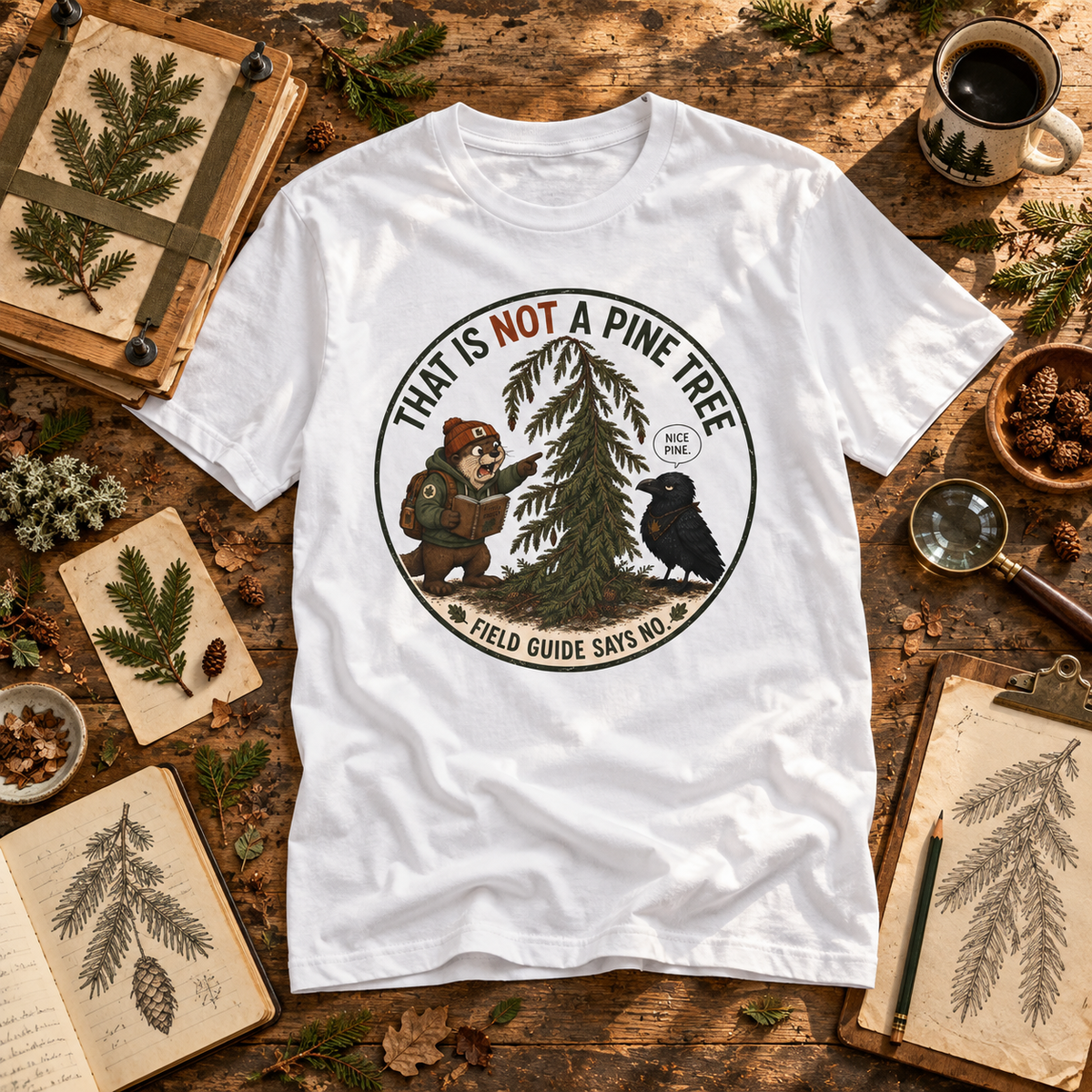 That is Not a Pine Tree, Field Guide Says No Version 2 T‑Shirt