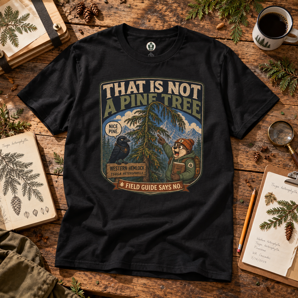 That is Not a Pine Tree, Field Guide Says No Version 1 T‑Shirt