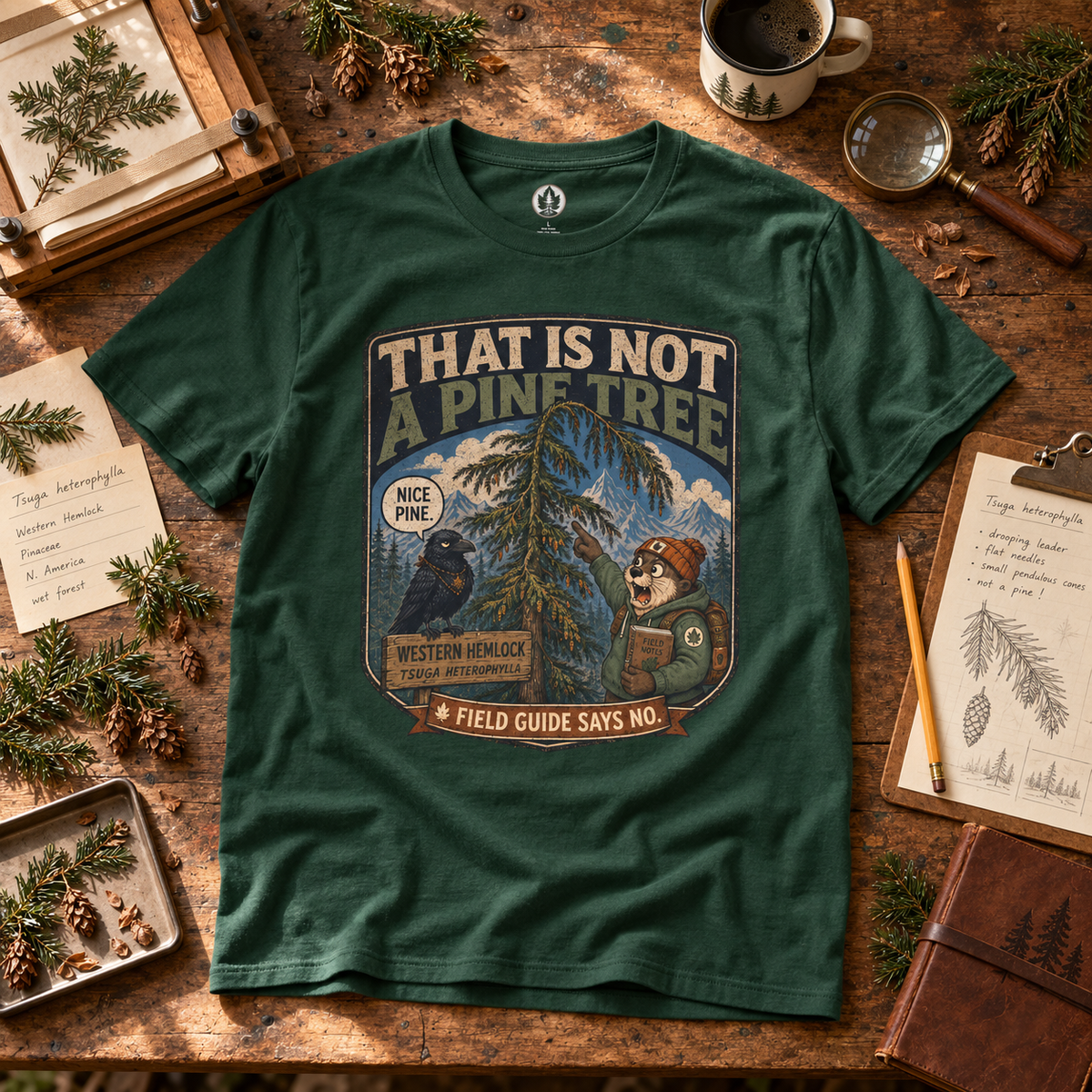 That is Not a Pine Tree, Field Guide Says No Version 1 T‑Shirt
