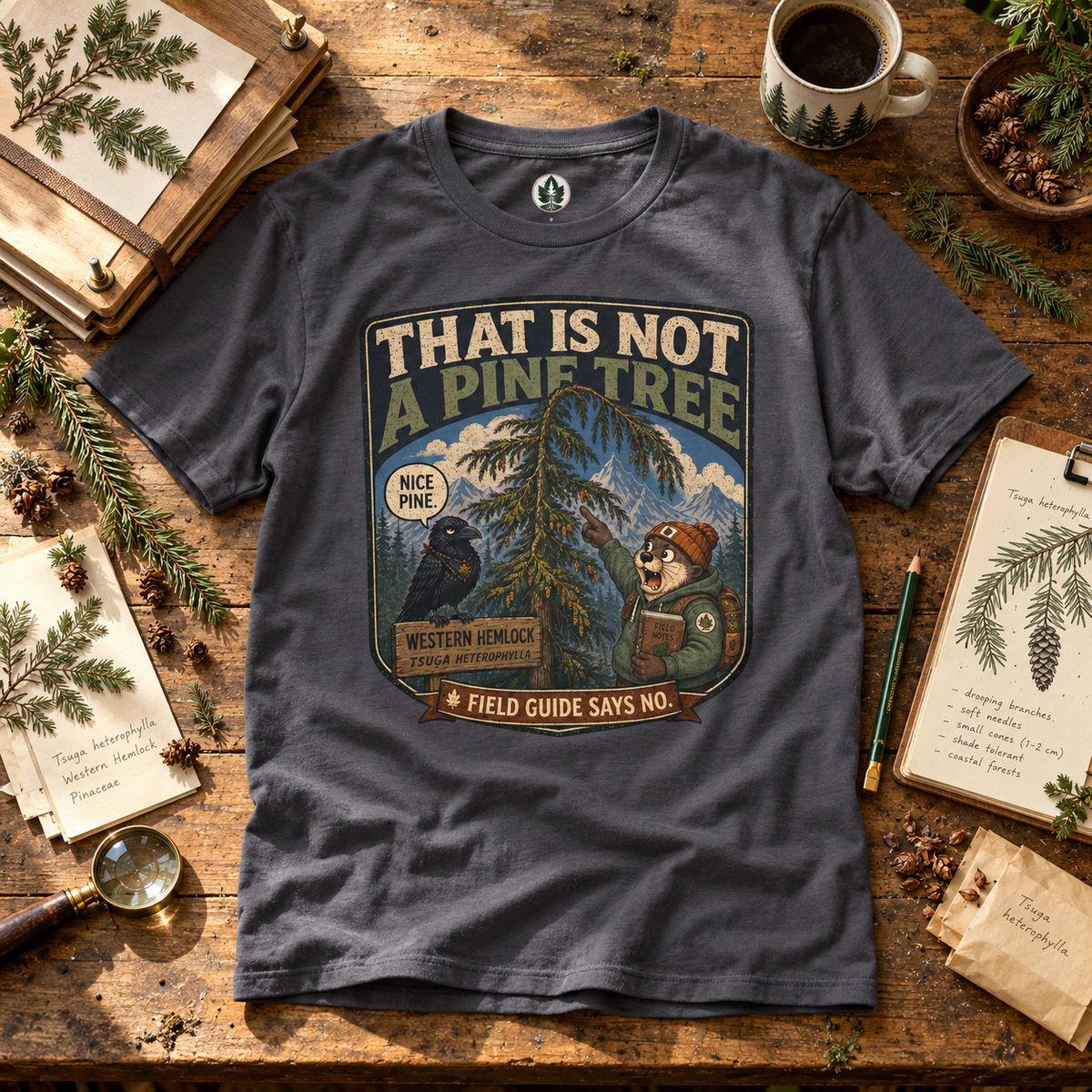 That is Not a Pine Tree, Field Guide Says No Version 1 T‑Shirt
