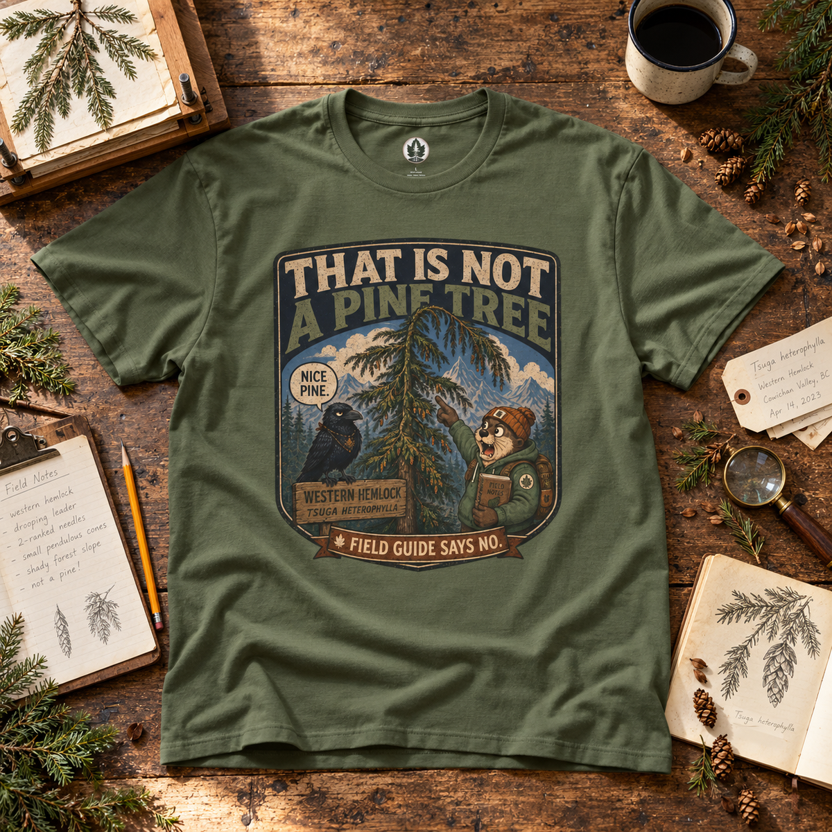 That is Not a Pine Tree, Field Guide Says No Version 1 T‑Shirt