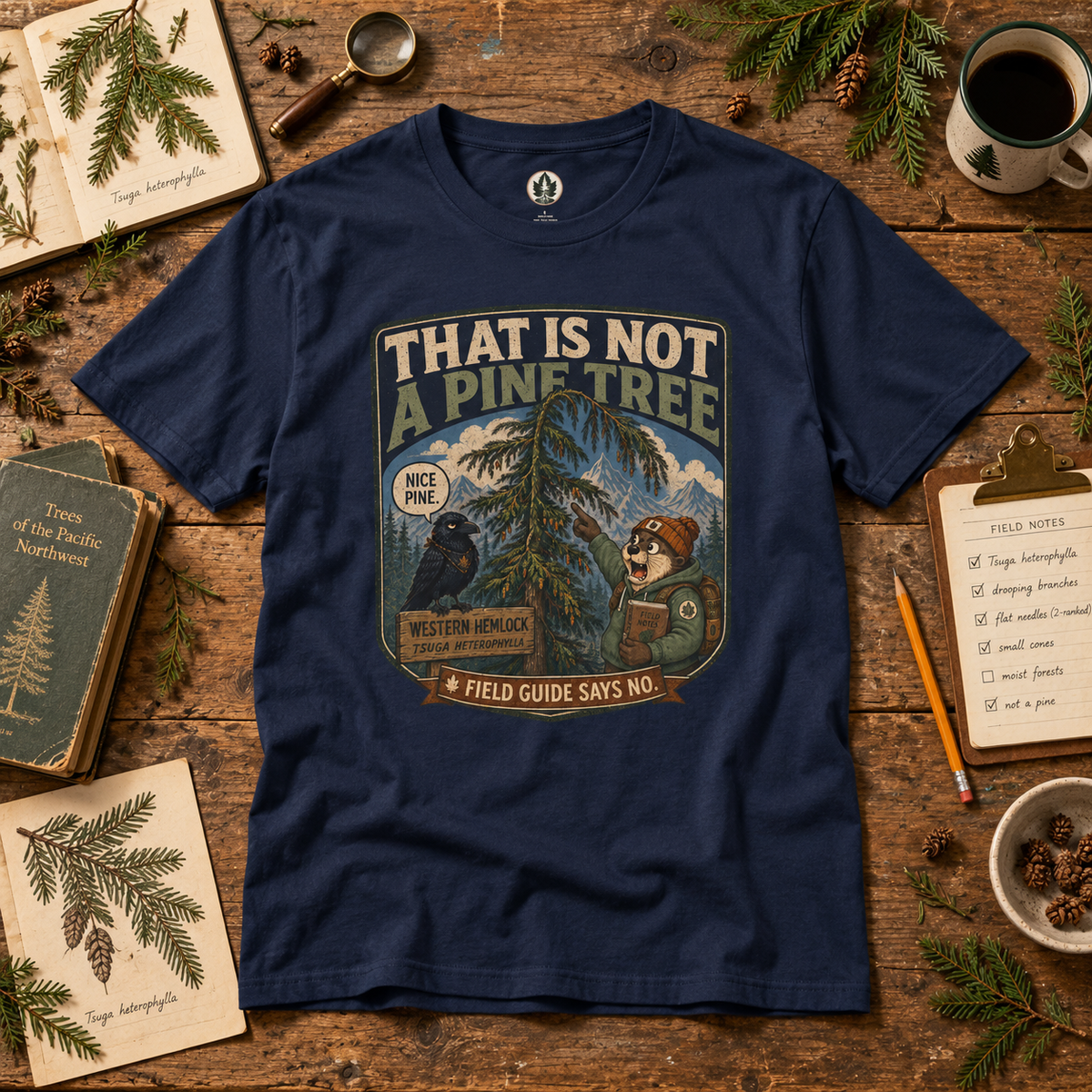 That is Not a Pine Tree, Field Guide Says No Version 1 T‑Shirt