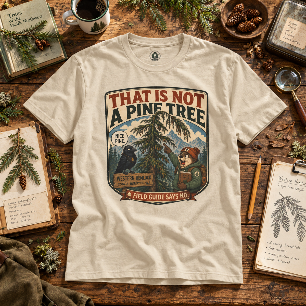 That is Not a Pine Tree, Field Guide Says No Version 1 T‑Shirt