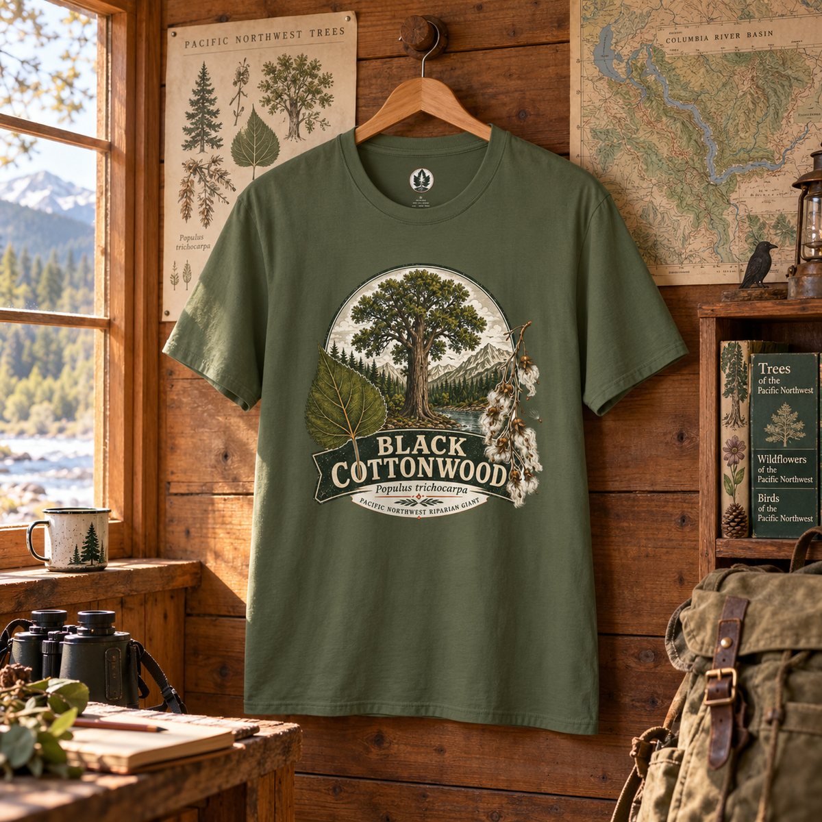 Black Cottonwood, Populus trichocarpa T‑Shirt