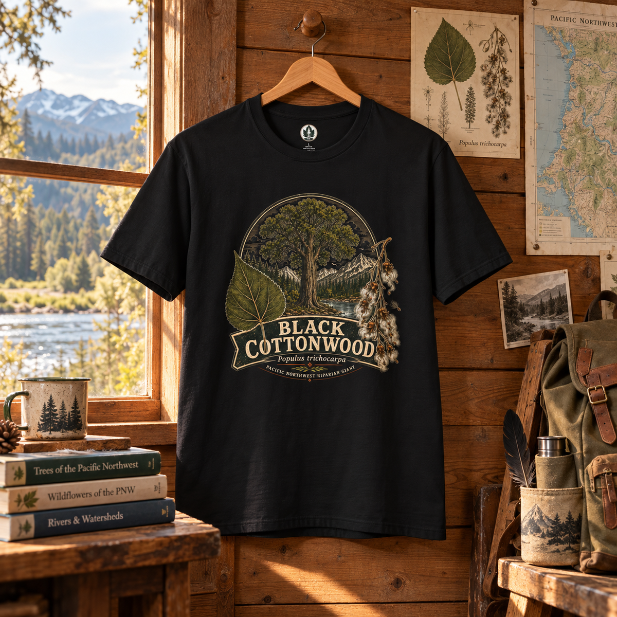 Black Cottonwood, Populus trichocarpa T‑Shirt