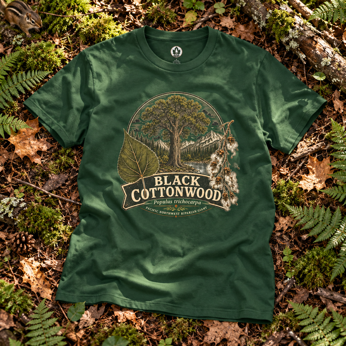 Black Cottonwood, Populus trichocarpa T‑Shirt