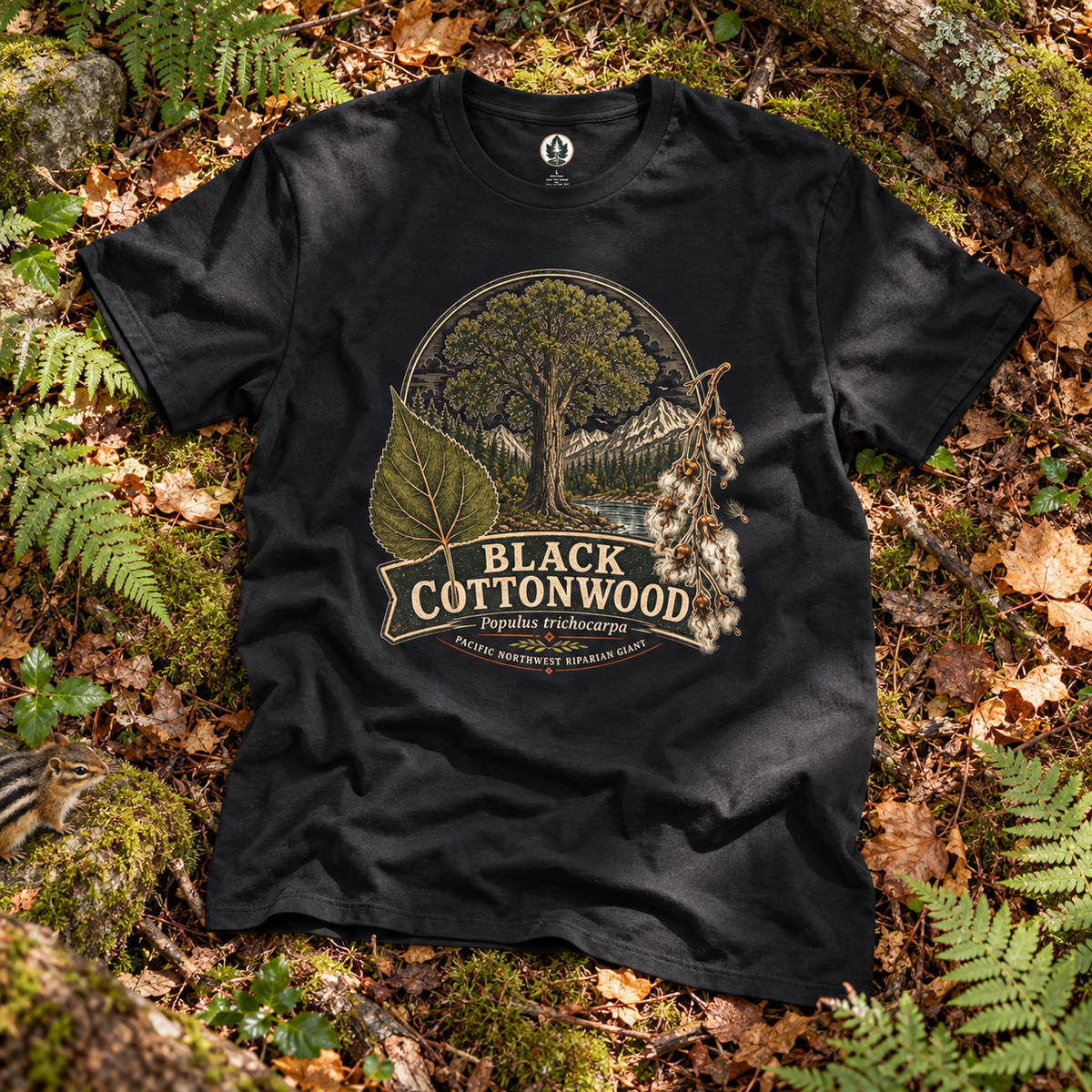 Black Cottonwood, Populus trichocarpa T‑Shirt