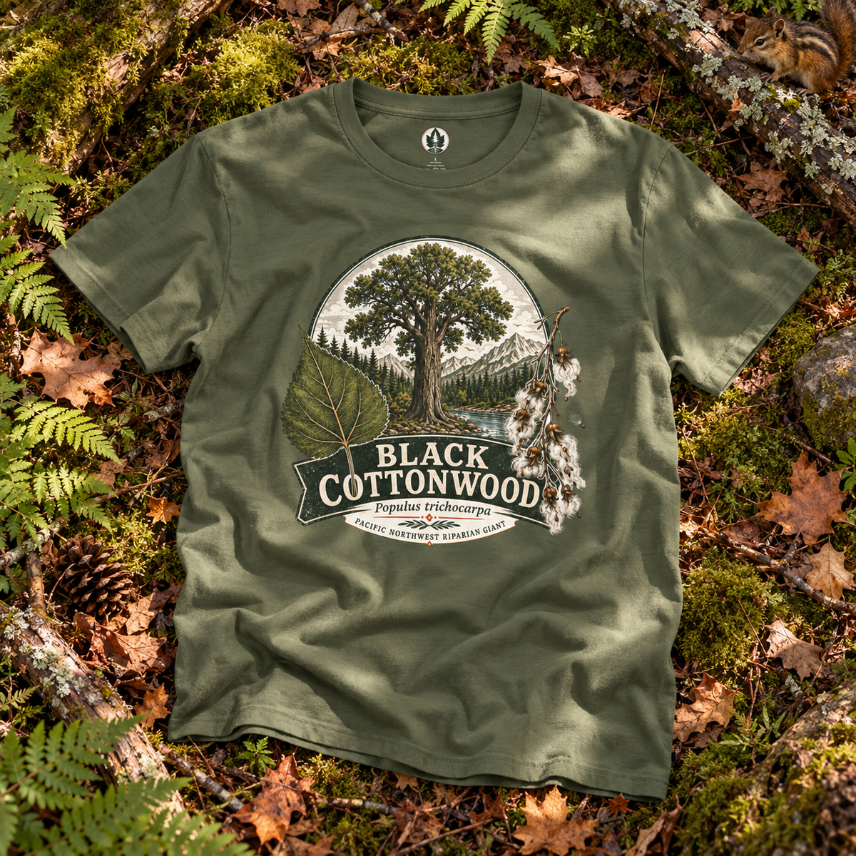 Black Cottonwood, Populus trichocarpa T‑Shirt