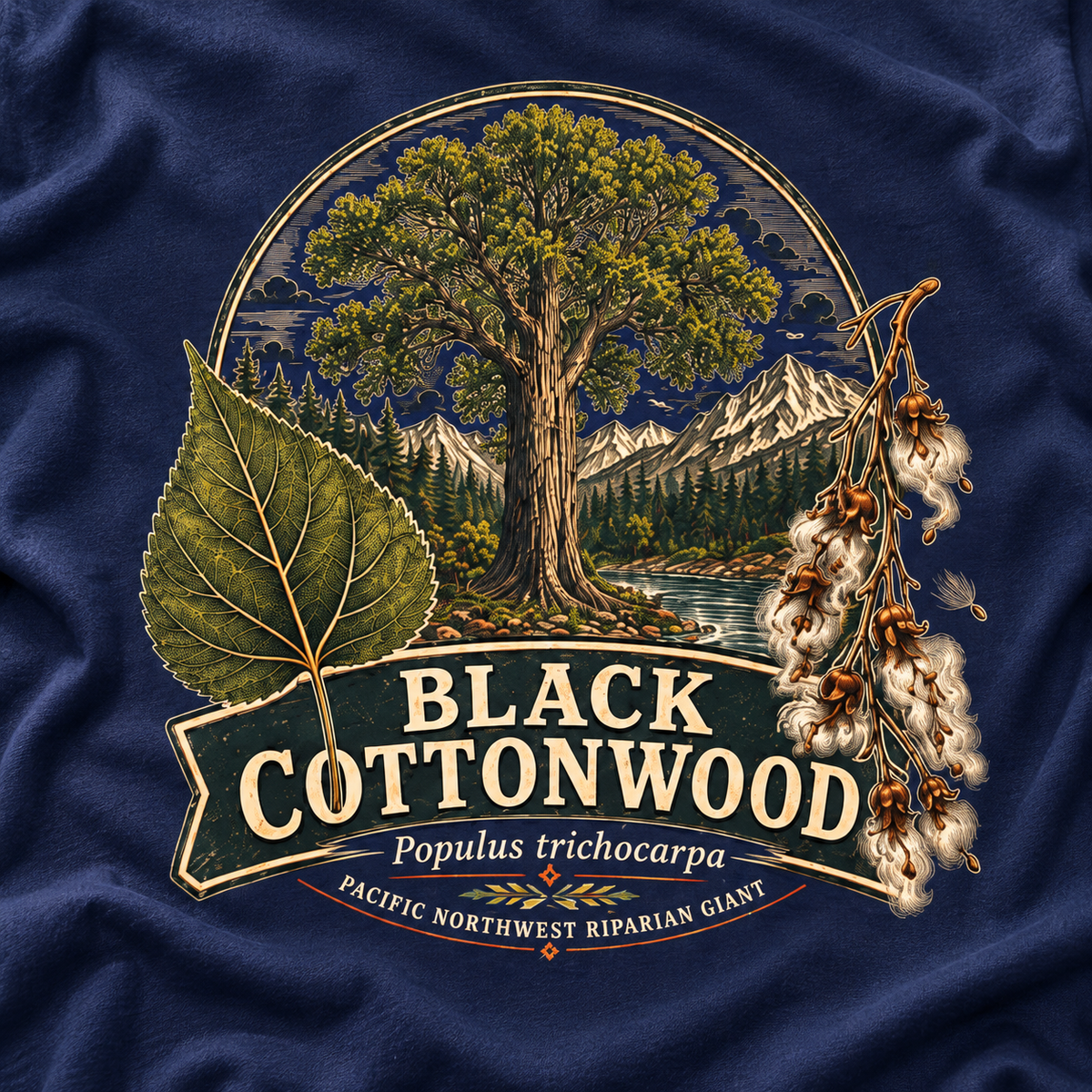 Black Cottonwood, Populus trichocarpa T‑Shirt