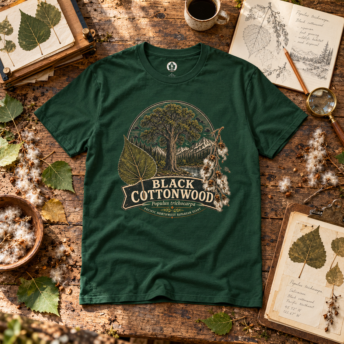 Black Cottonwood, Populus trichocarpa T‑Shirt