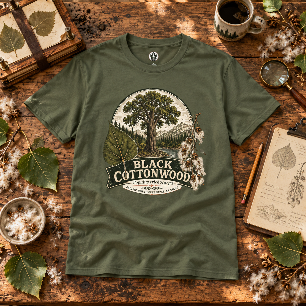 Black Cottonwood, Populus trichocarpa T‑Shirt