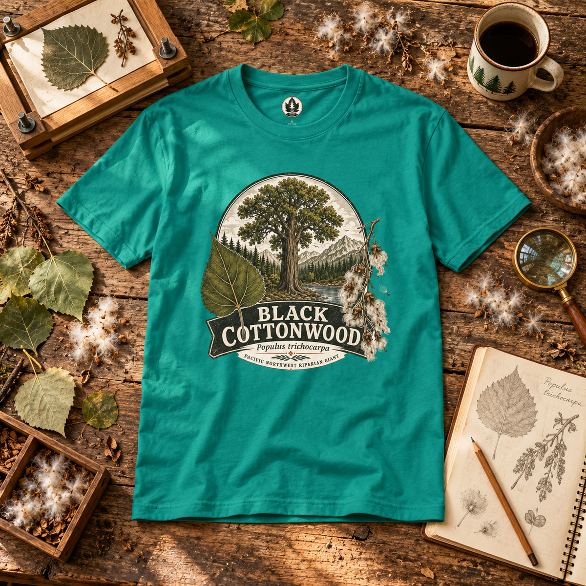 Black Cottonwood, Populus trichocarpa T‑Shirt