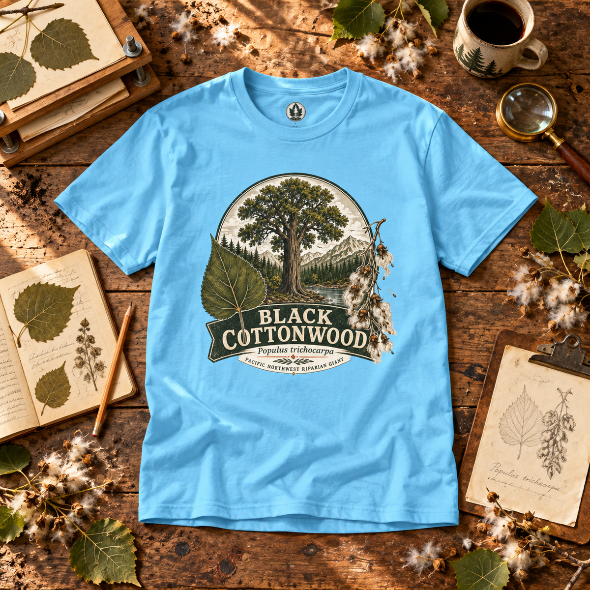 Black Cottonwood, Populus trichocarpa T‑Shirt