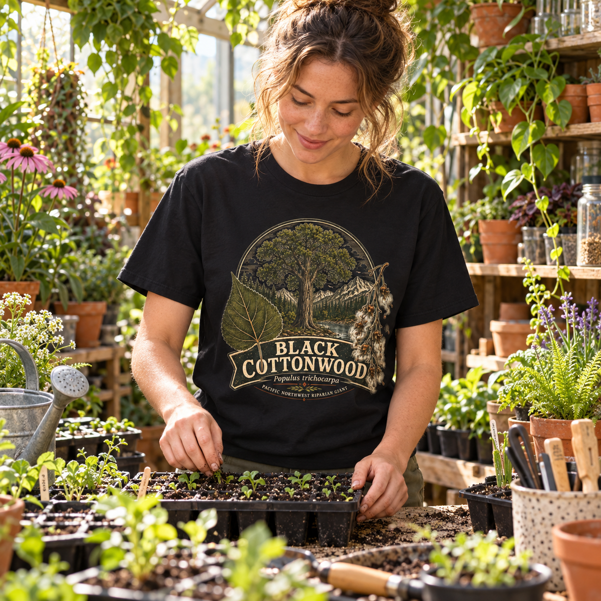 Black Cottonwood, Populus trichocarpa T‑Shirt