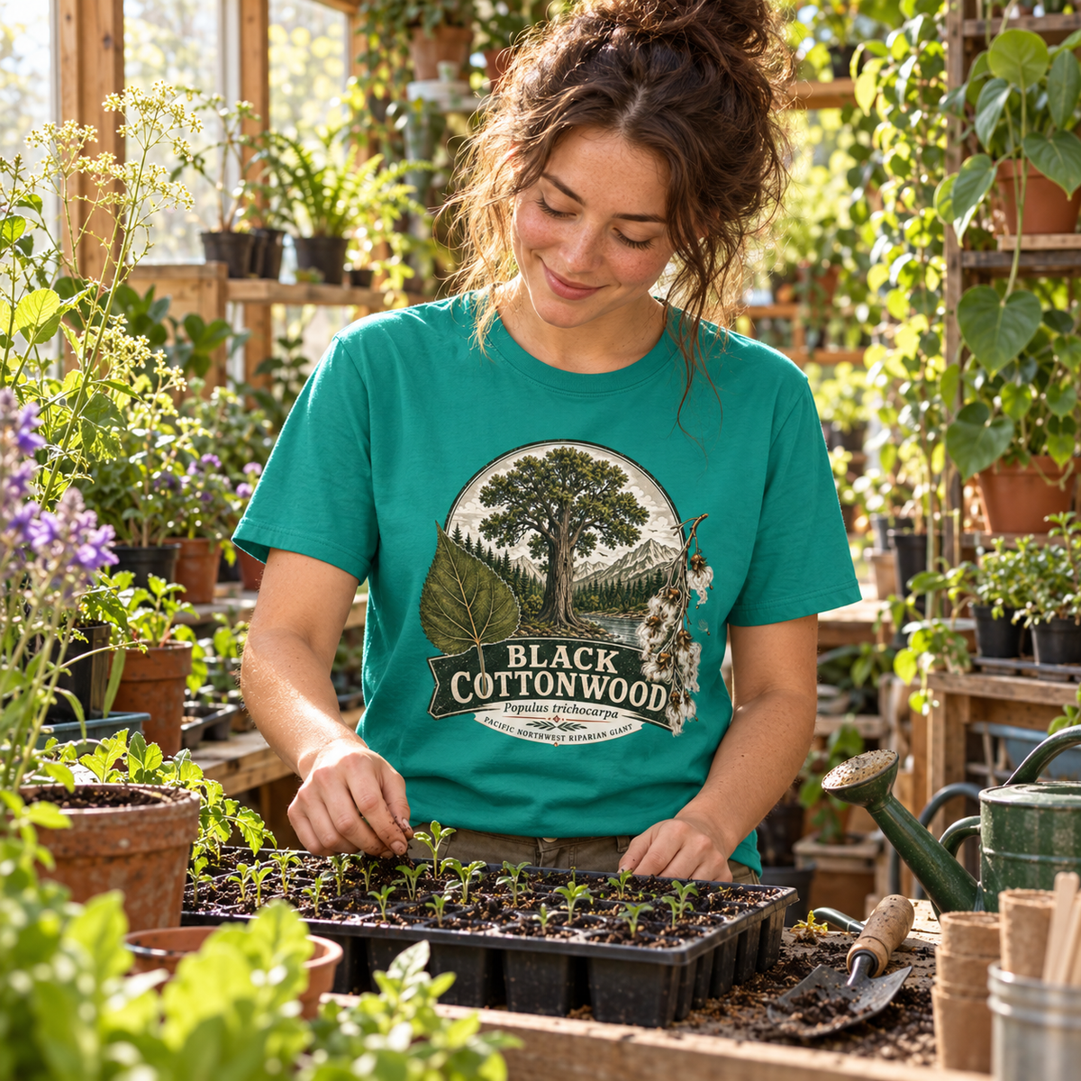 Black Cottonwood, Populus trichocarpa T‑Shirt