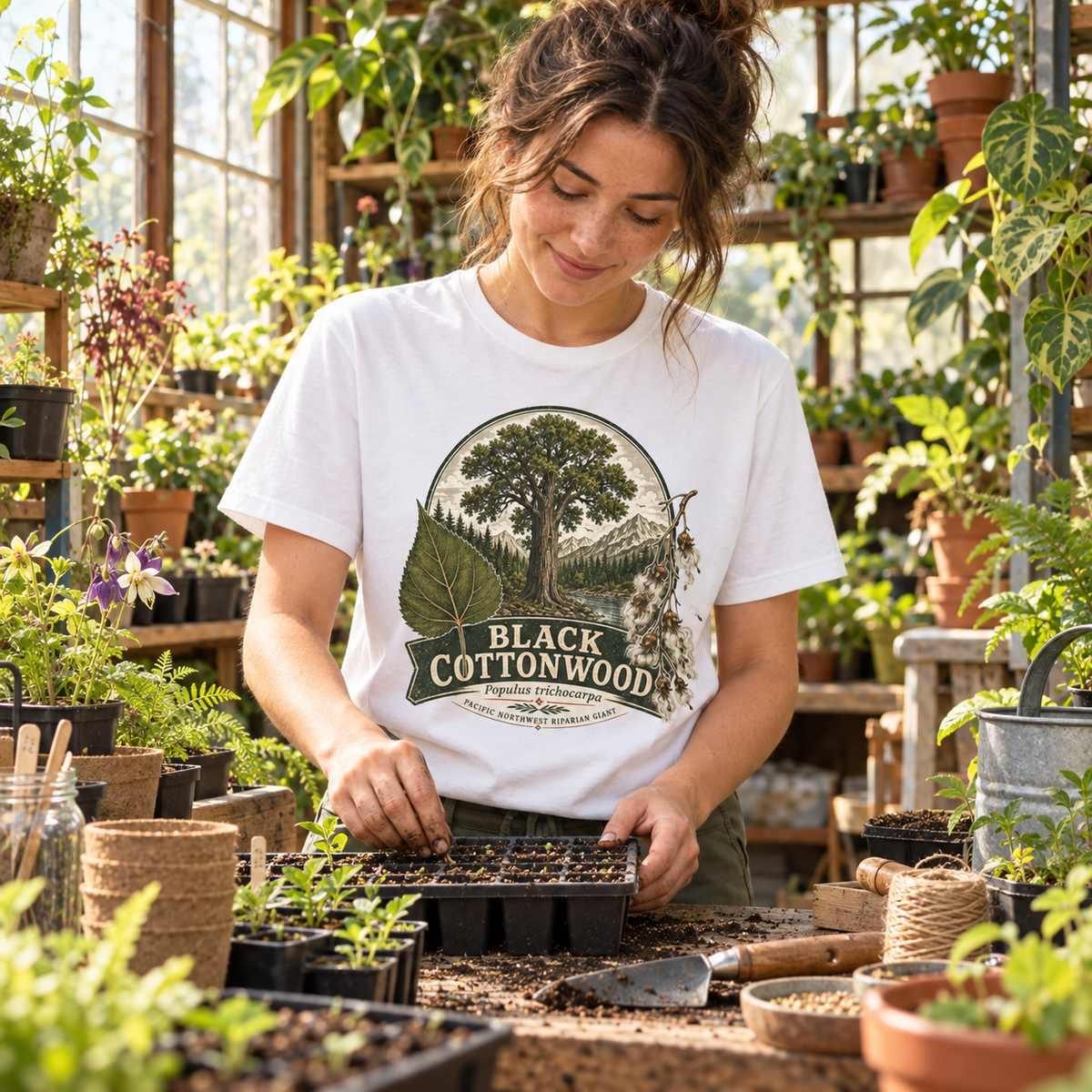 Black Cottonwood, Populus trichocarpa T‑Shirt