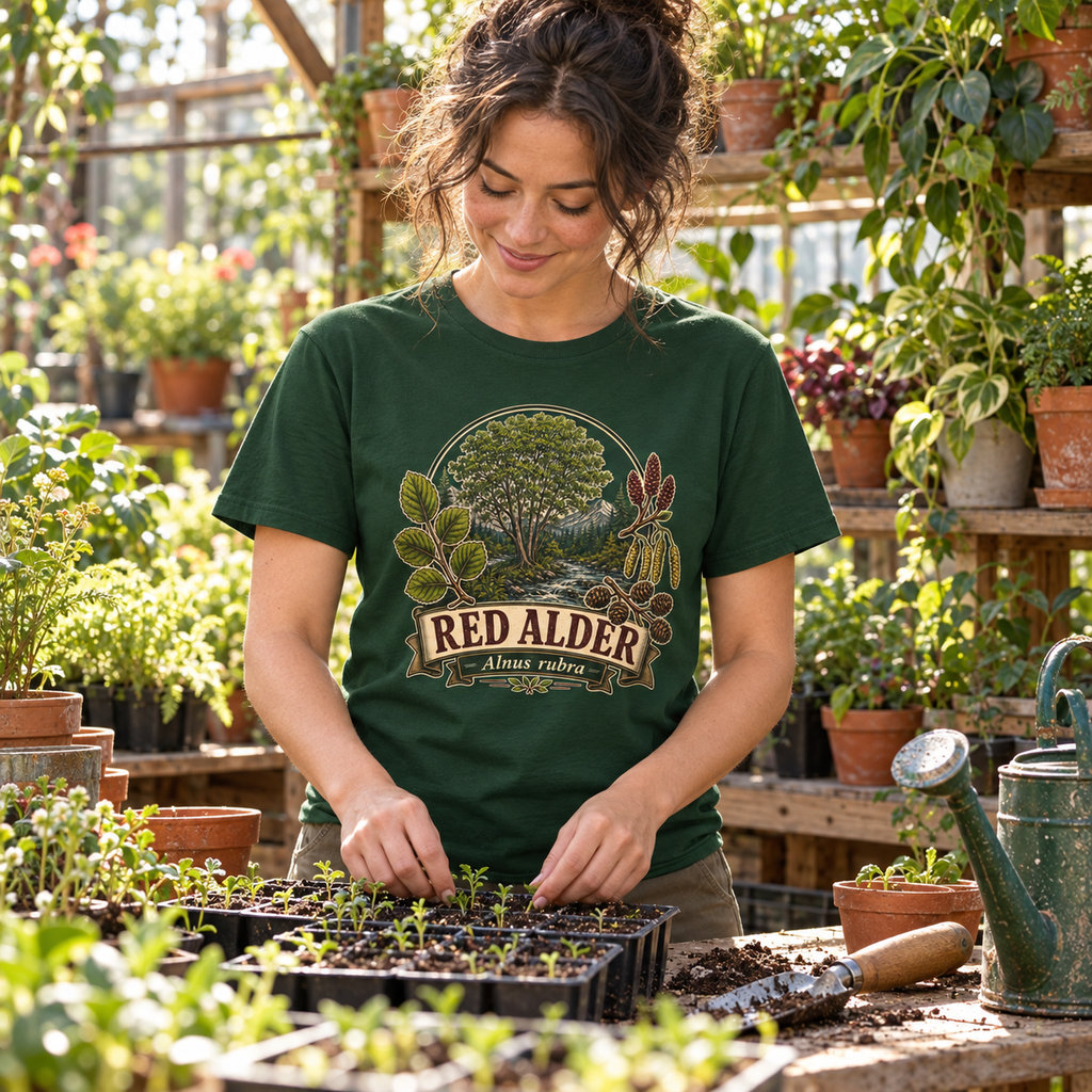 Red Alder, Alnus rubra T‑Shirt