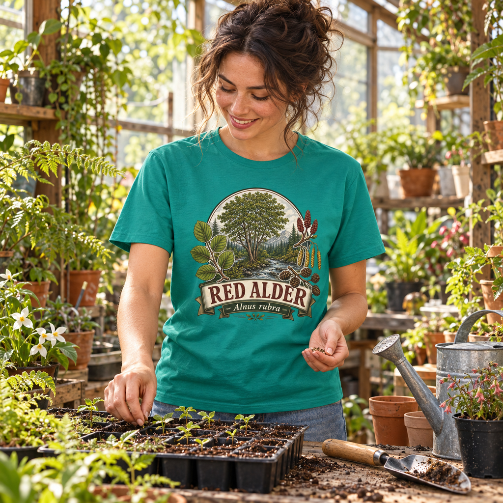 Red Alder, Alnus rubra T‑Shirt