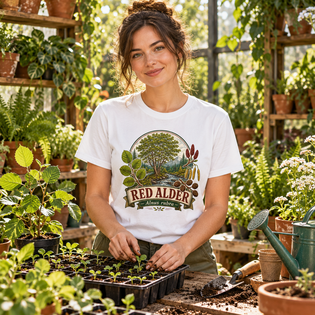 Red Alder, Alnus rubra T‑Shirt