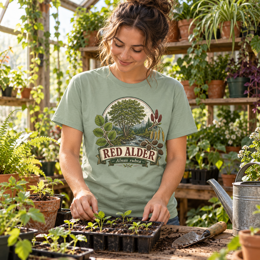 Red Alder, Alnus rubra T‑Shirt