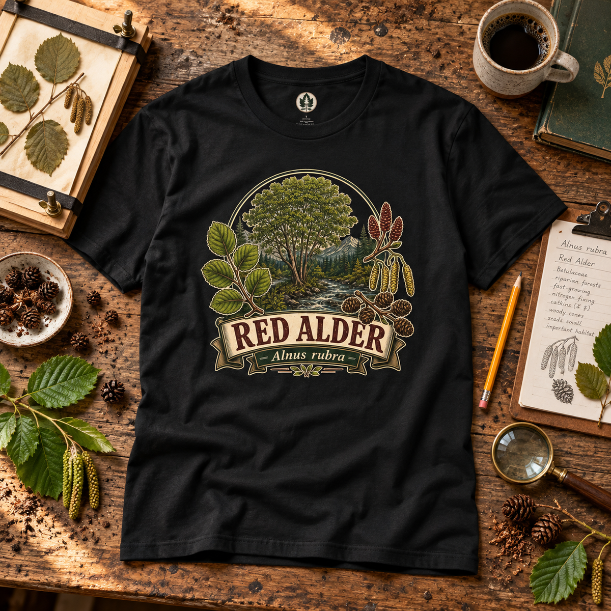 Red Alder, Alnus rubra T‑Shirt