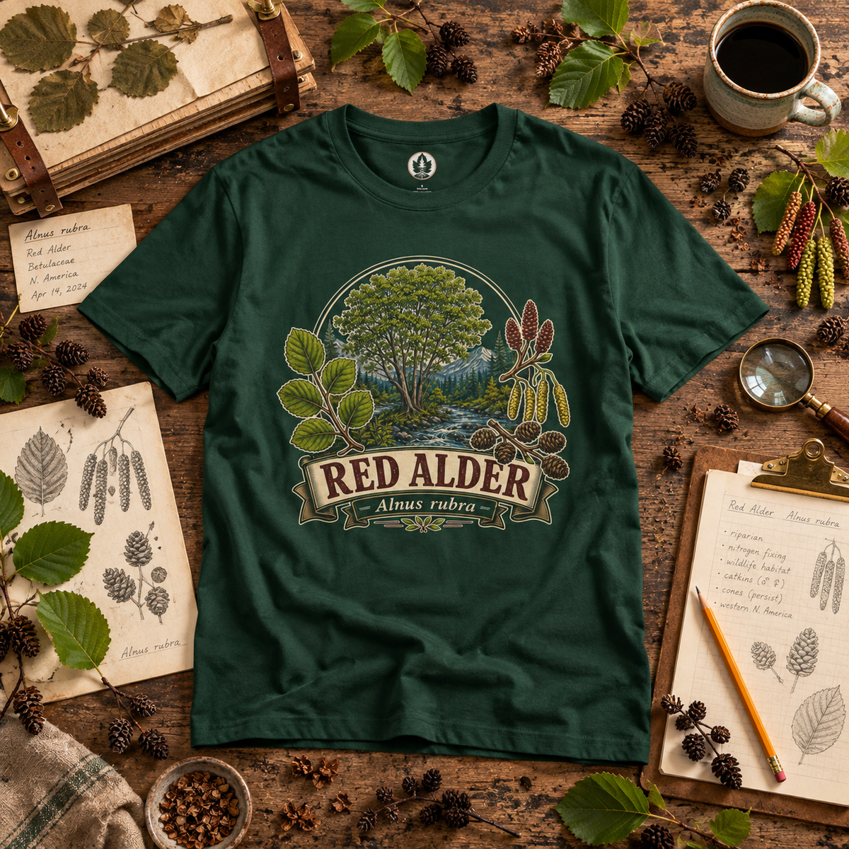 Red Alder, Alnus rubra T‑Shirt